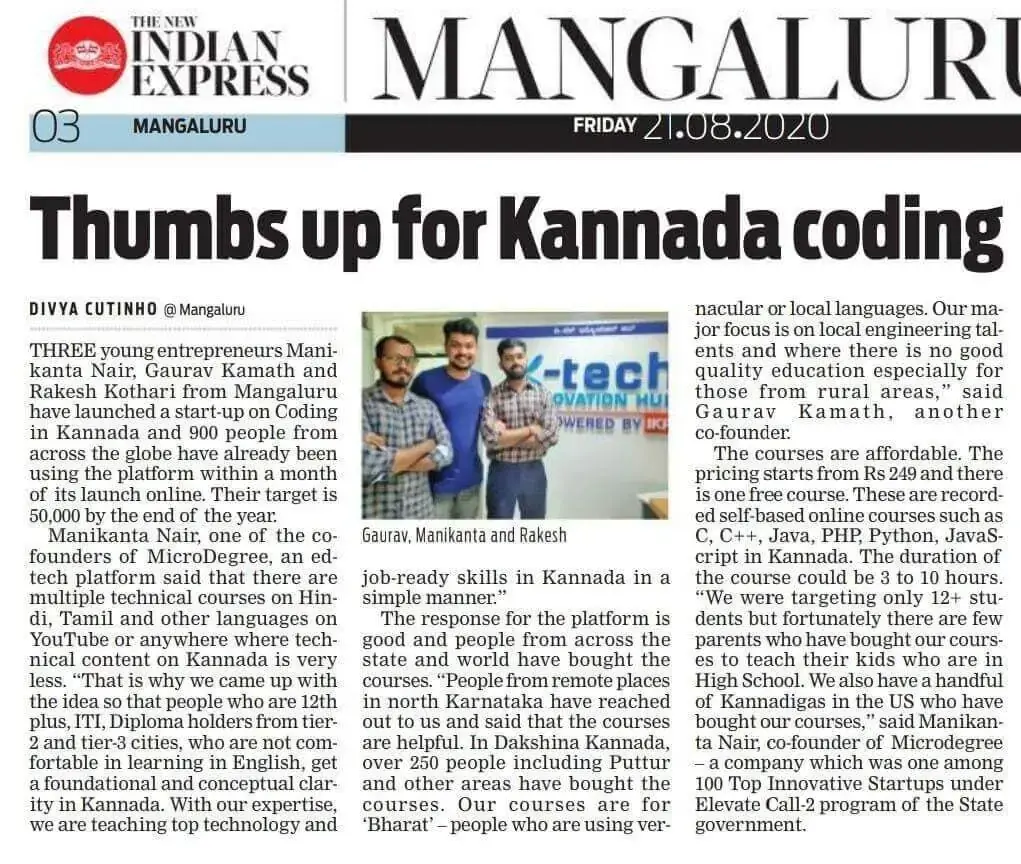Featured in The New Indian Express